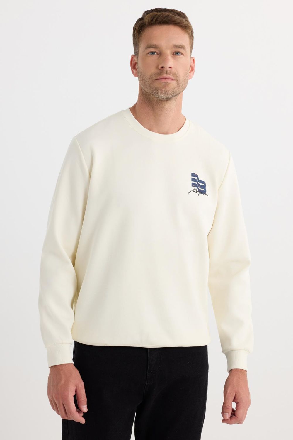 RELAX FIT SWEATSHIRT CREW NECK PRINT  BB
