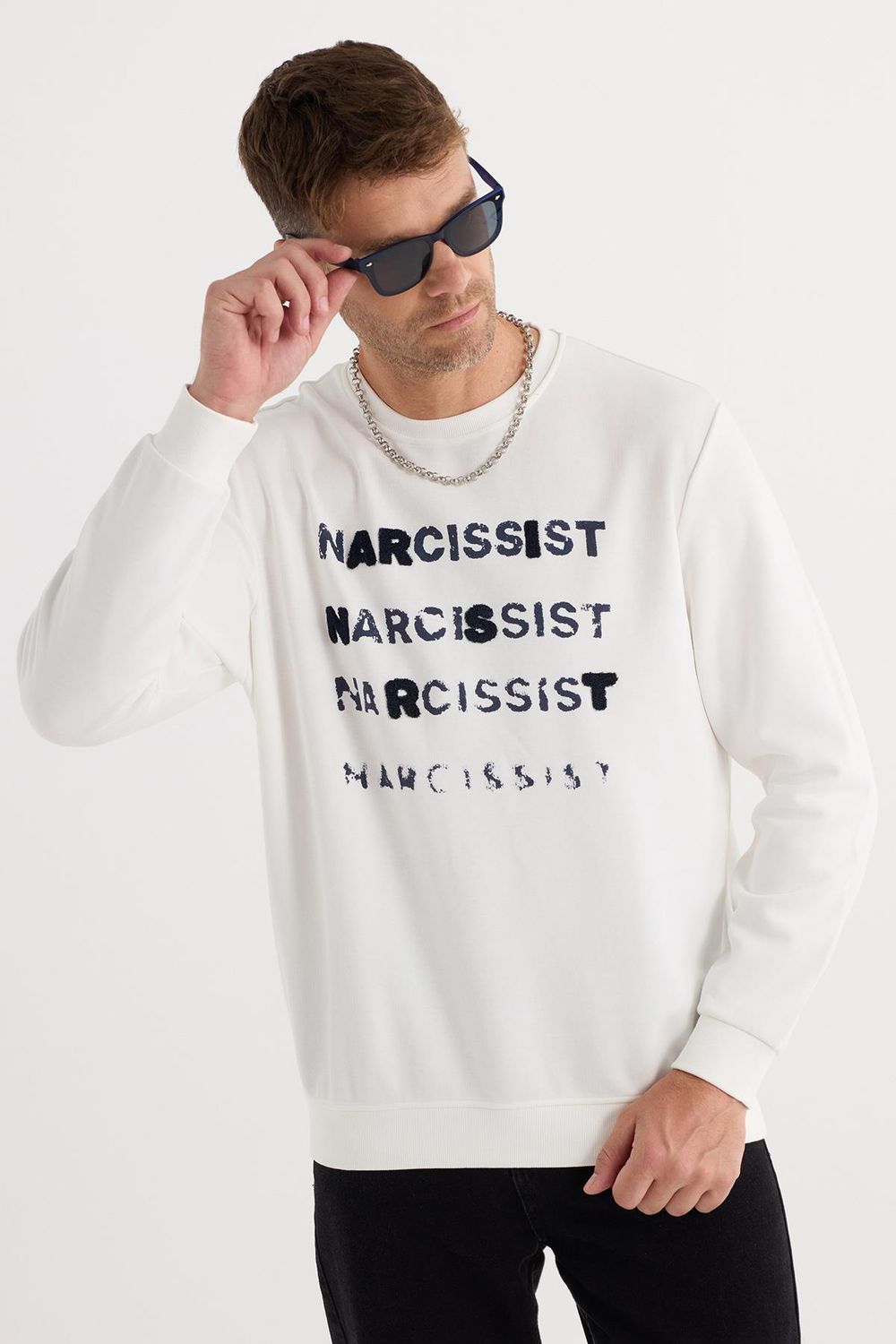 RELAX FIT SWEATSHIRT CREW NECK PRINT  NAR