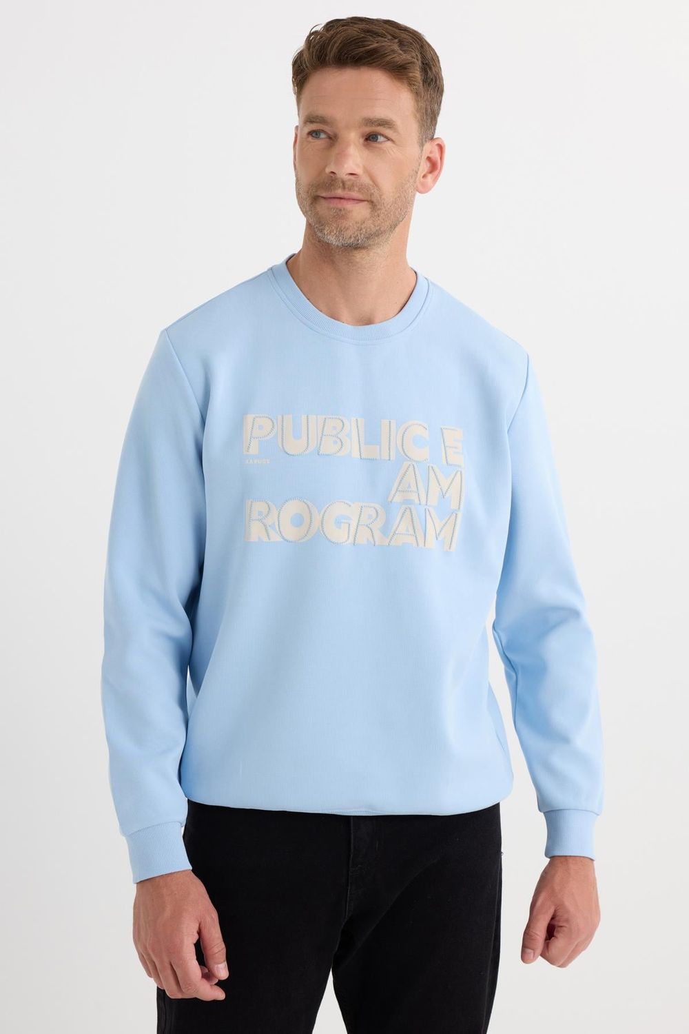 RELAX FIT SWEATSHIRT CREW NECK PRINT  PUB