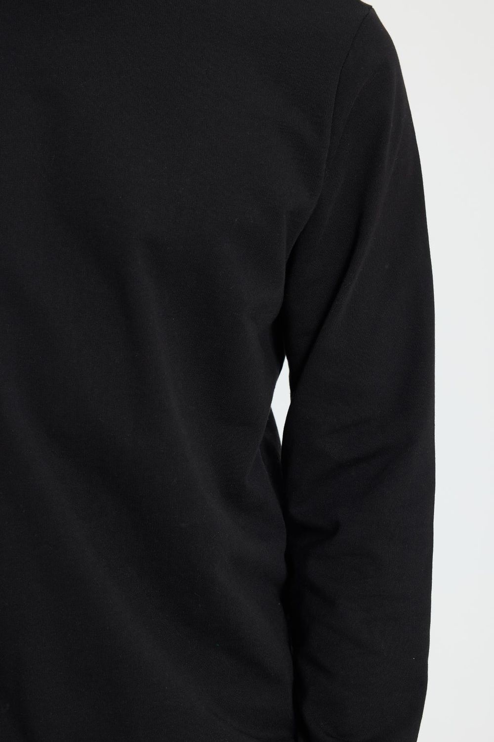 Erkek Relax Fit Rahat Kesim %100 Pamuk 2 İplik Bisiklet Yaka Siyah Sweatshirt