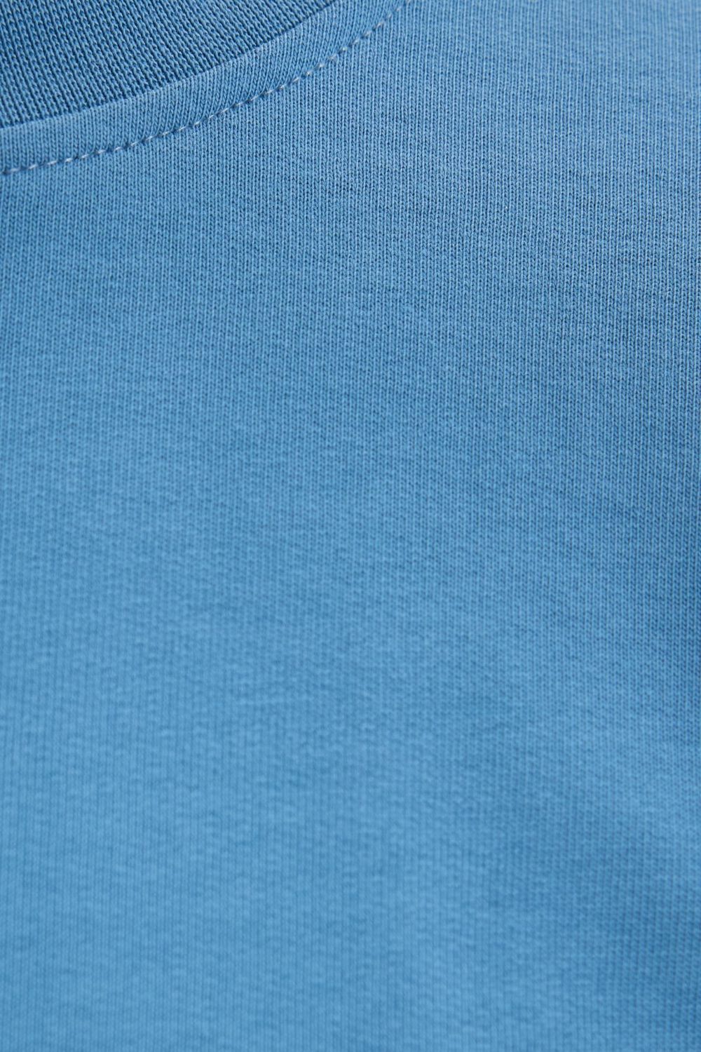 Erkek Relax Fit Rahat Kesim %100 Pamuk 2 İplik Bisiklet Yaka Mavi Sweatshirt
