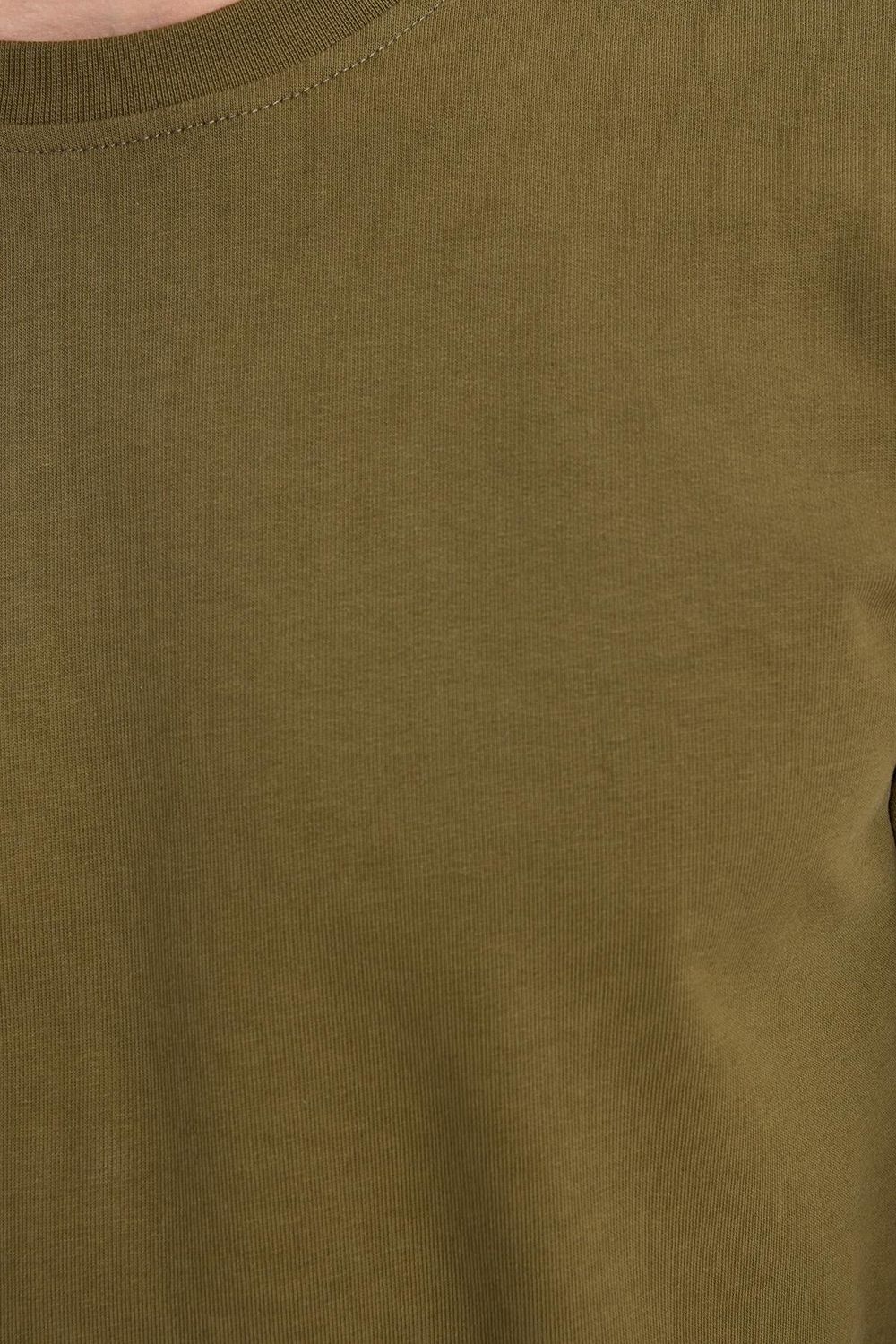 Erkek Relax Fit Rahat Kesim %100 Pamuk 2 İplik Bisiklet Yaka Haki Sweatshirt