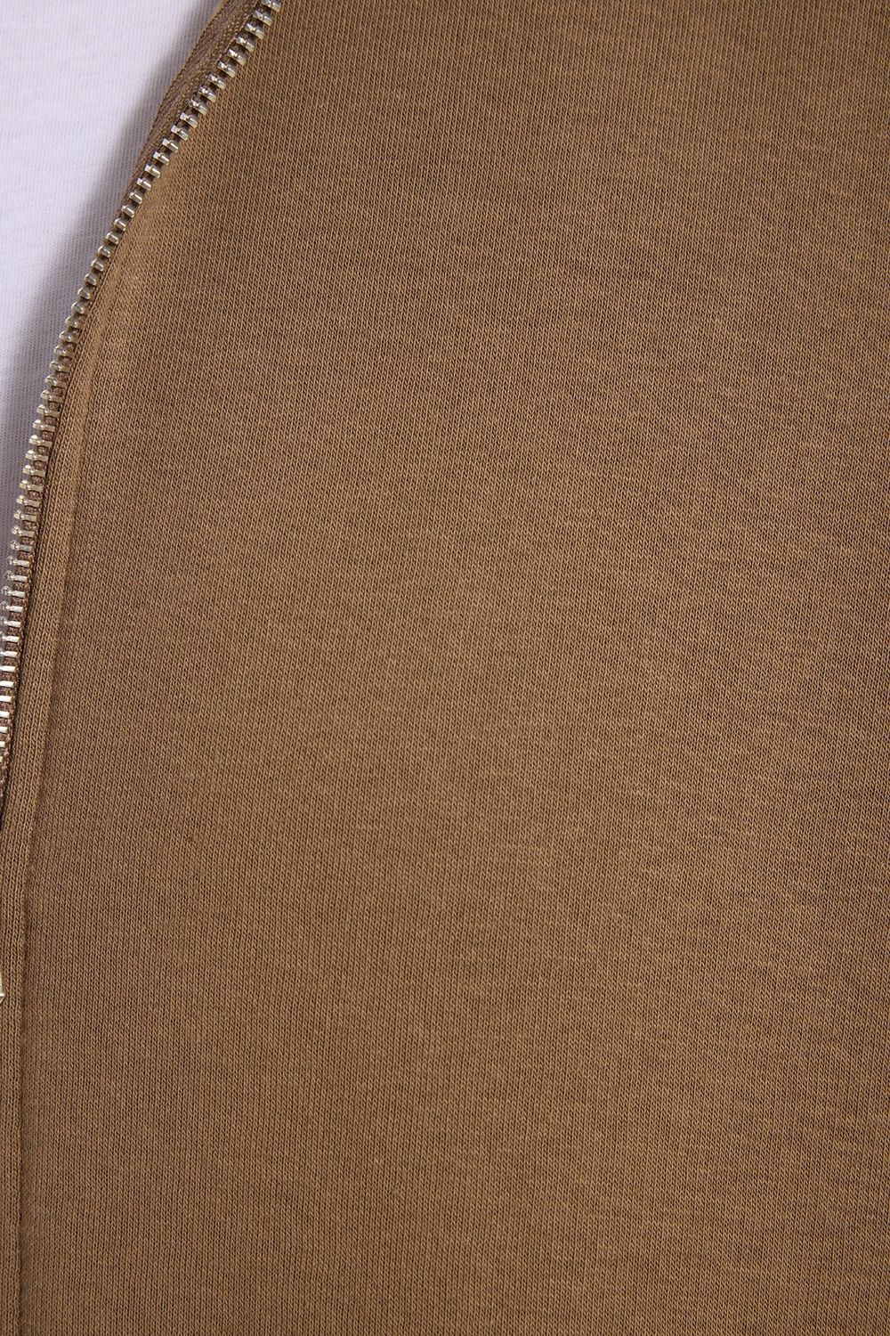 Unisex Relax Fit Rahat Kesim Pamuklu 3 İplik İçi Polarlı Fermuarlı Kahverengi Cepli Sweatshirt Hırka