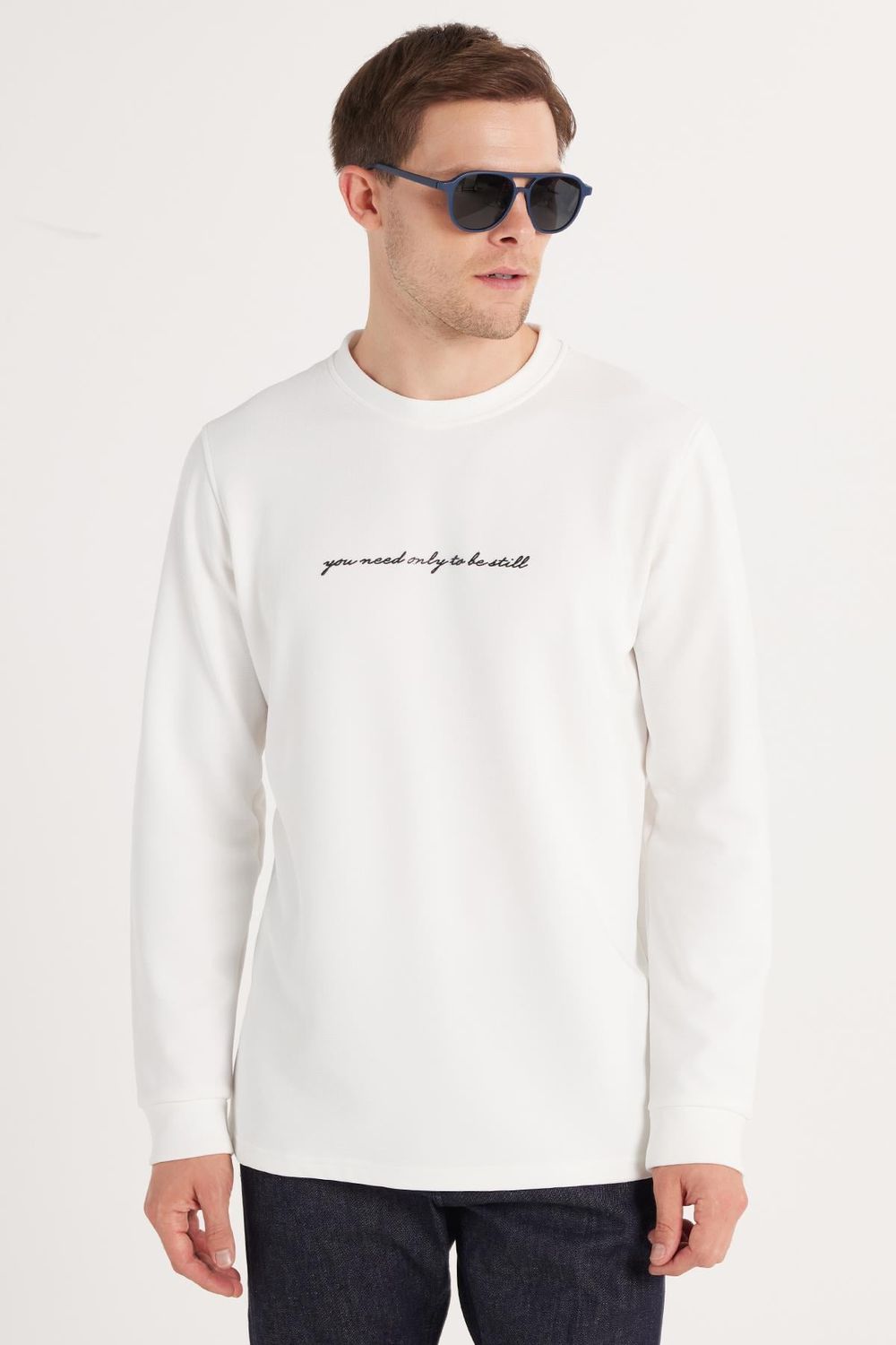 ERKEK BASKILI YOU NEED ONLY TO BE STILL HW 935 SWEATSHIRT