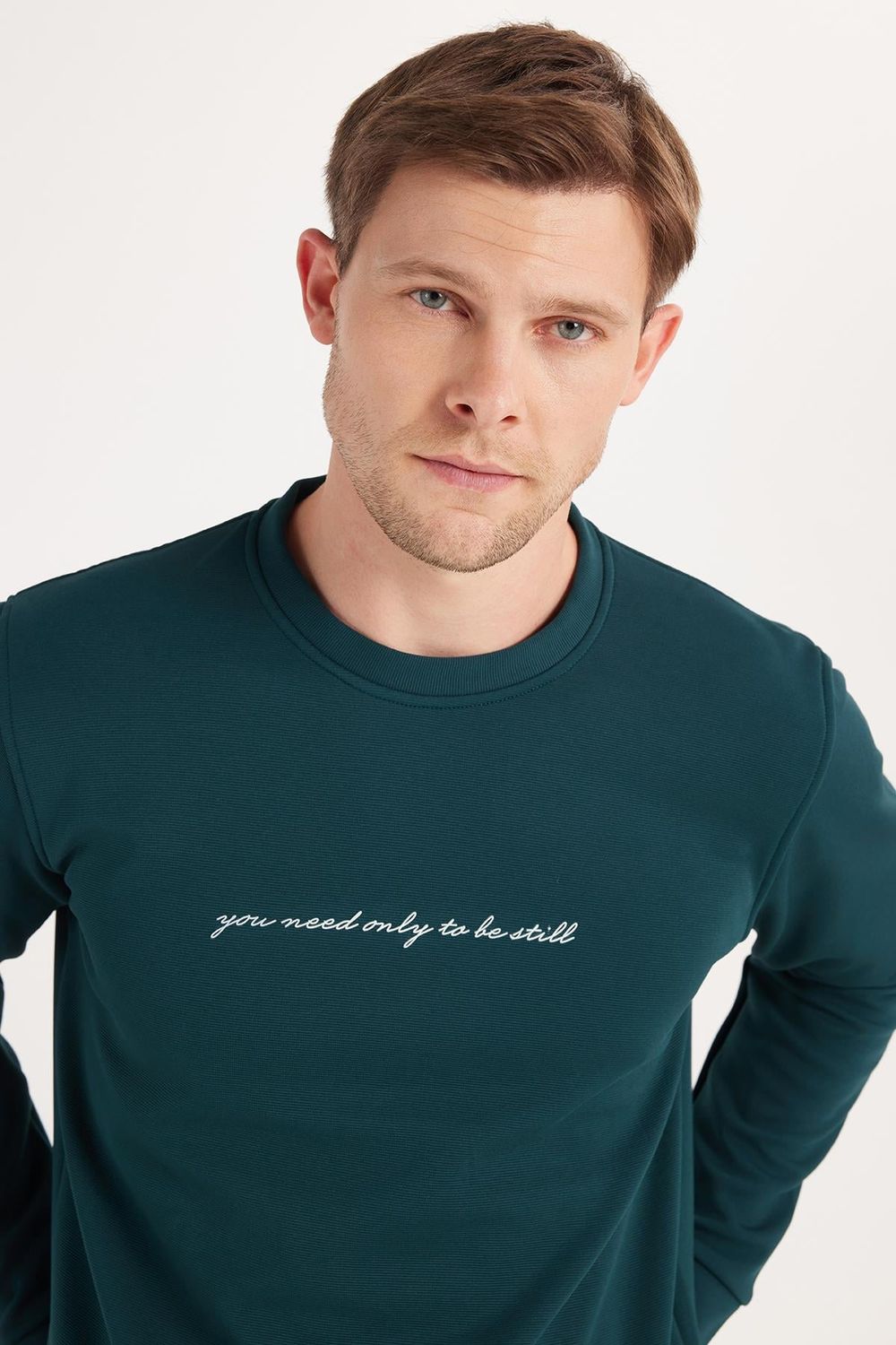 ERKEK BASKILI YOU NEED ONLY TO BE STILL HW 935 SWEATSHIRT