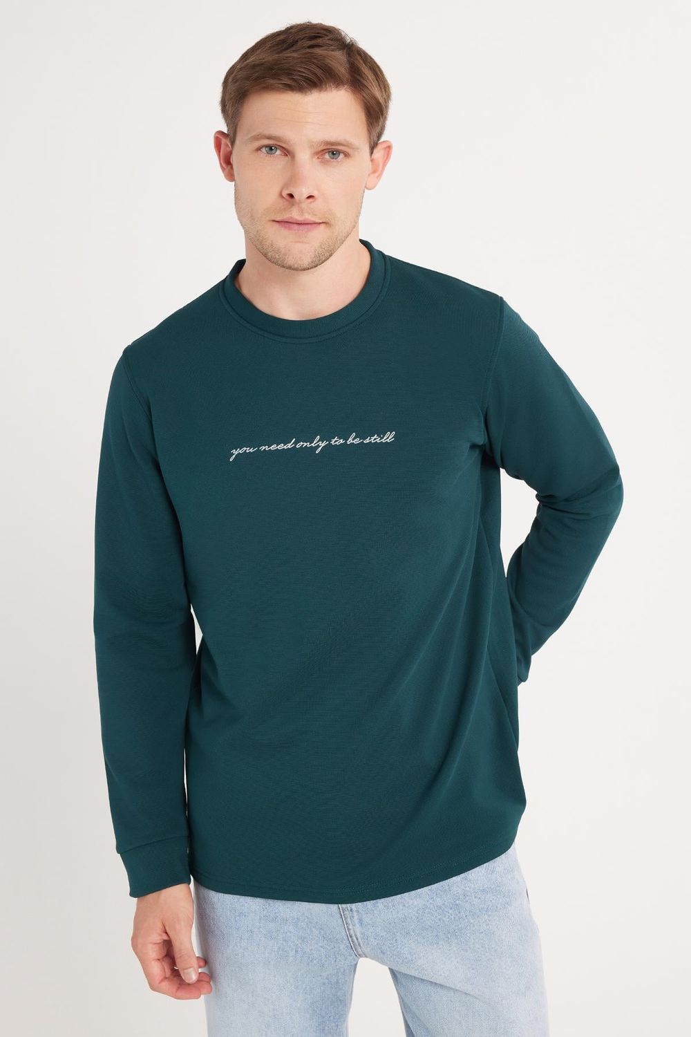 ERKEK BASKILI YOU NEED ONLY TO BE STILL HW 935 SWEATSHIRT
