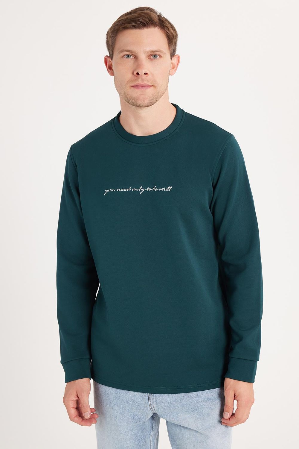 ERKEK BASKILI YOU NEED ONLY TO BE STILL HW 935 SWEATSHIRT