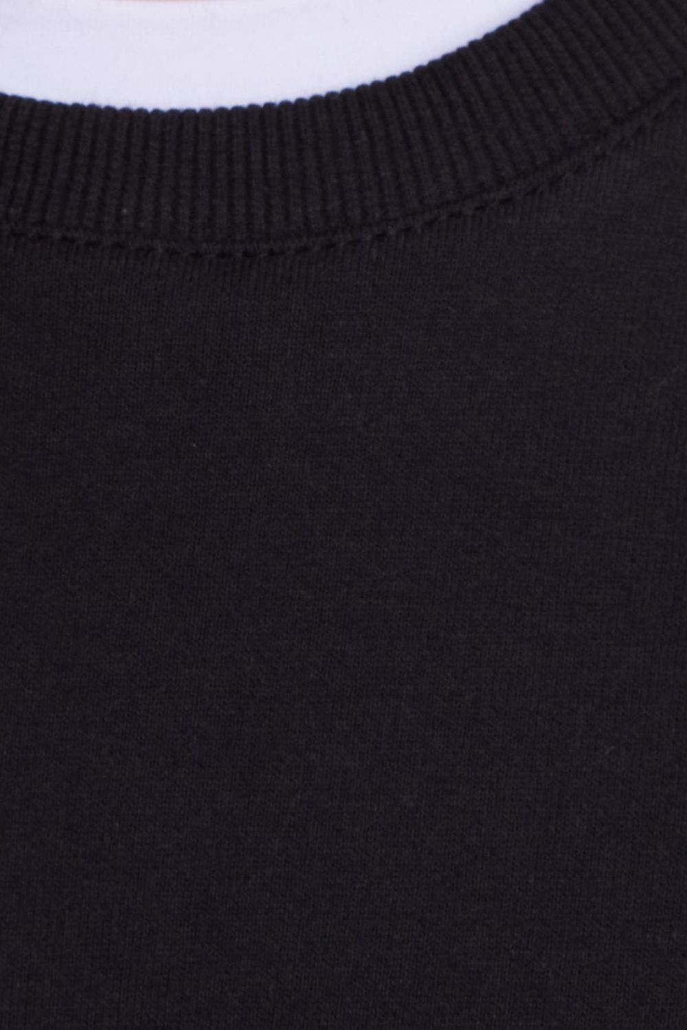 Kadın Oversize Geniş Kesim Pamuklu Bisiklet Yaka Siyah Sweatshirt