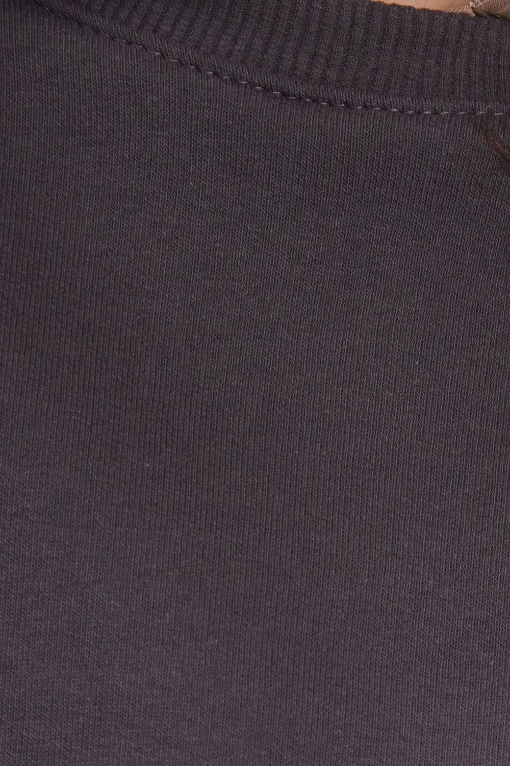 Kadın Oversize Geniş Kesim Pamuklu Bisiklet Yaka Füme Sweatshirt