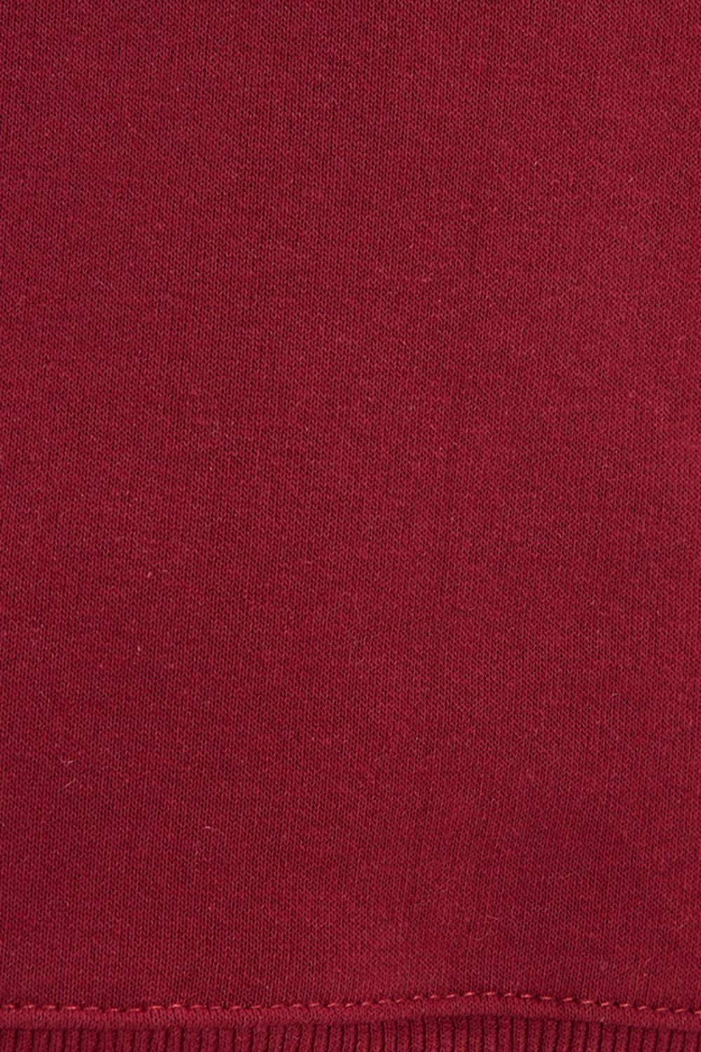 Kadın Oversize Geniş Kesim Pamuklu Bisiklet Yaka Bordo Sweatshirt