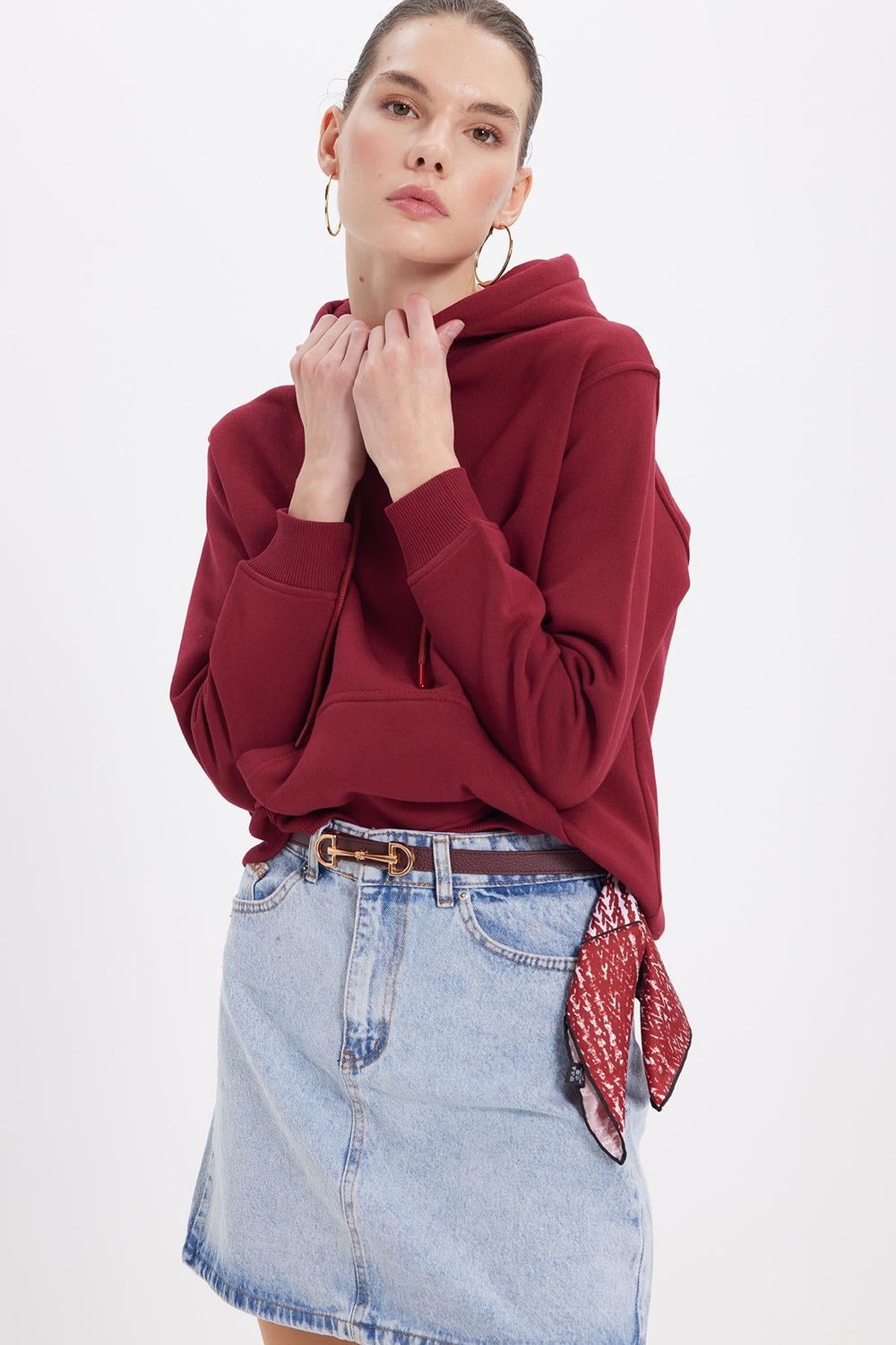 KADIN KAPÜŞONLU GM SWEATSHIRT