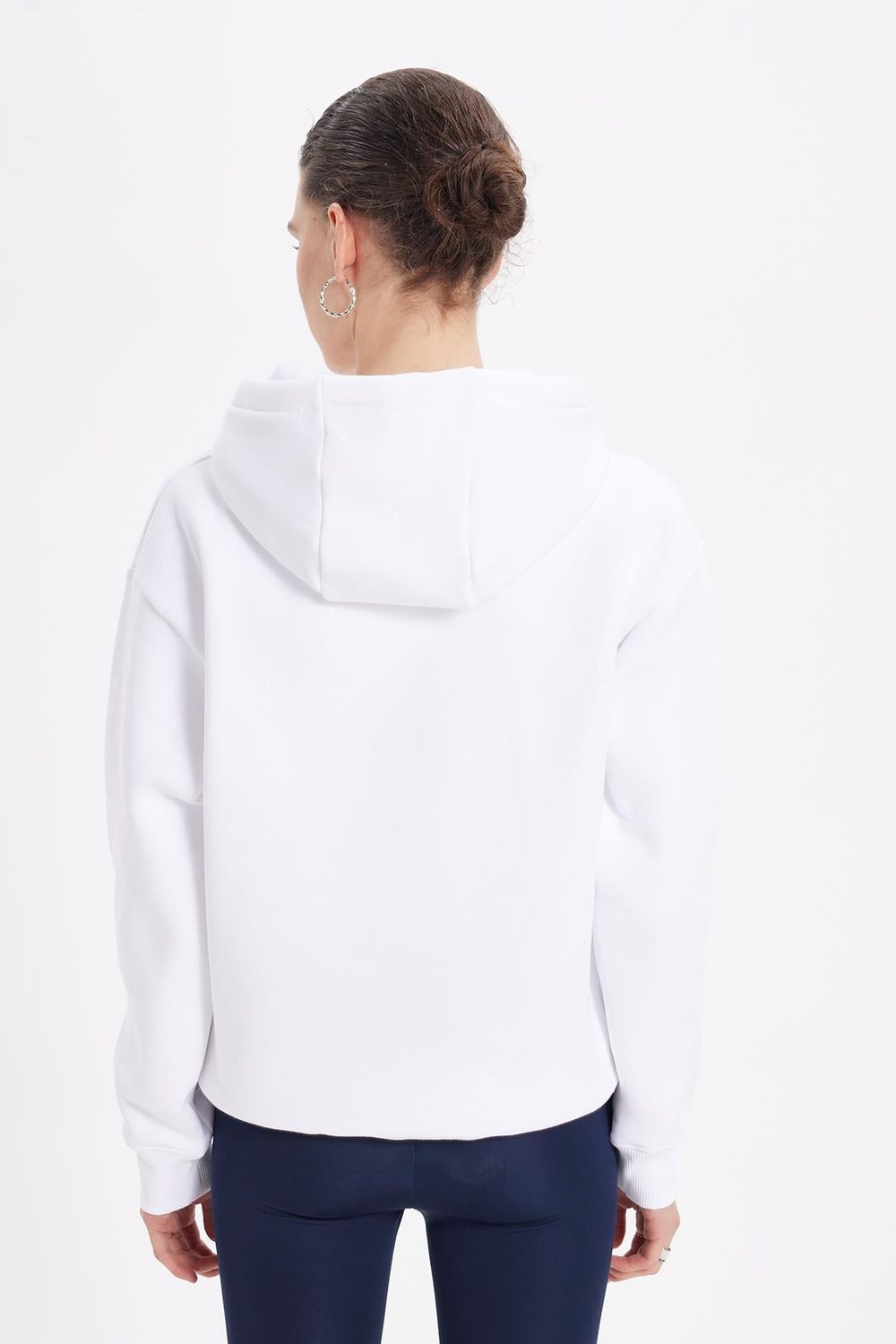 Oversize Pamuk Kapüşonlu Basic Unisex Sweatshirt