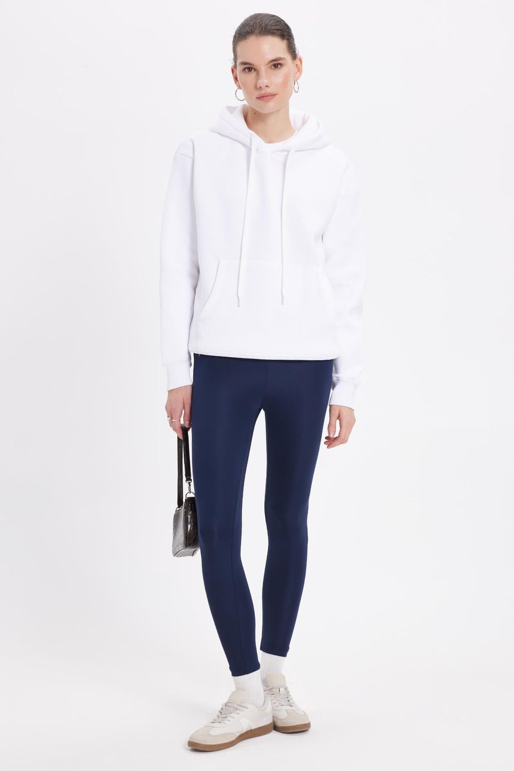 Oversize Pamuk Kapüşonlu Basic Unisex Sweatshirt