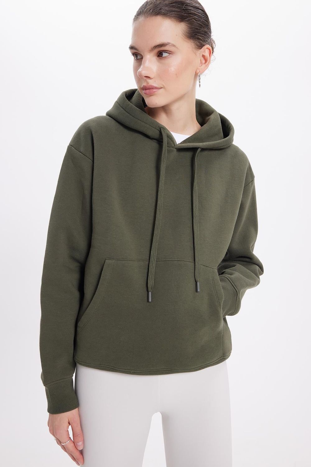 Oversize Pamuk Kapüşonlu Basic Unisex Sweatshirt