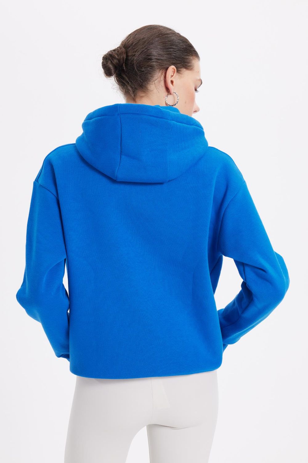 Oversize Pamuk Kapüşonlu Basic Unisex Sweatshirt