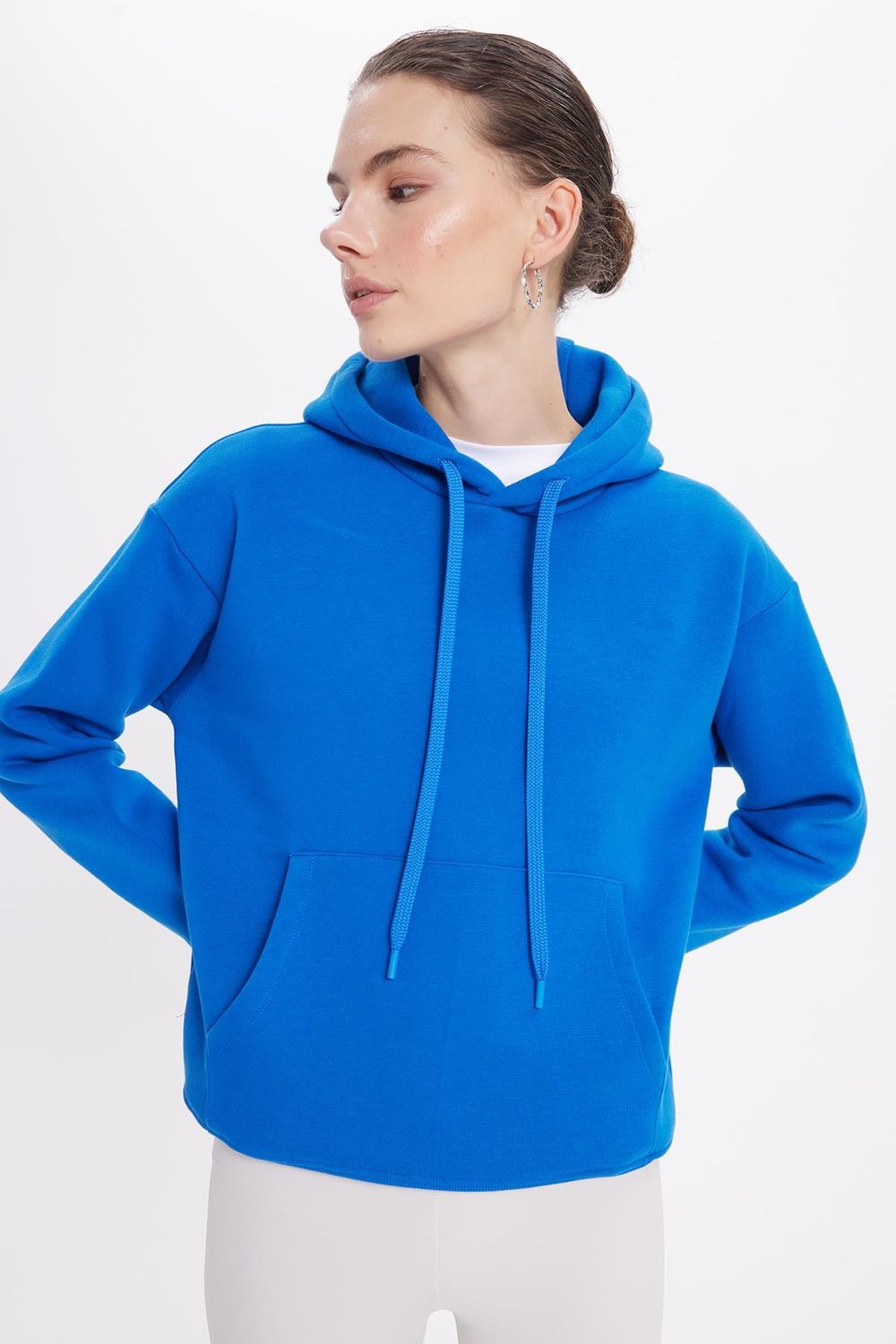 Oversize Pamuk Kapüşonlu Basic Unisex Sweatshirt