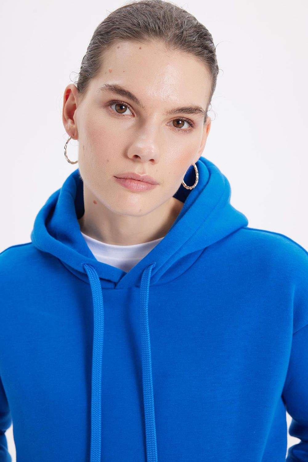Oversize Pamuk Kapüşonlu Basic Unisex Sweatshirt