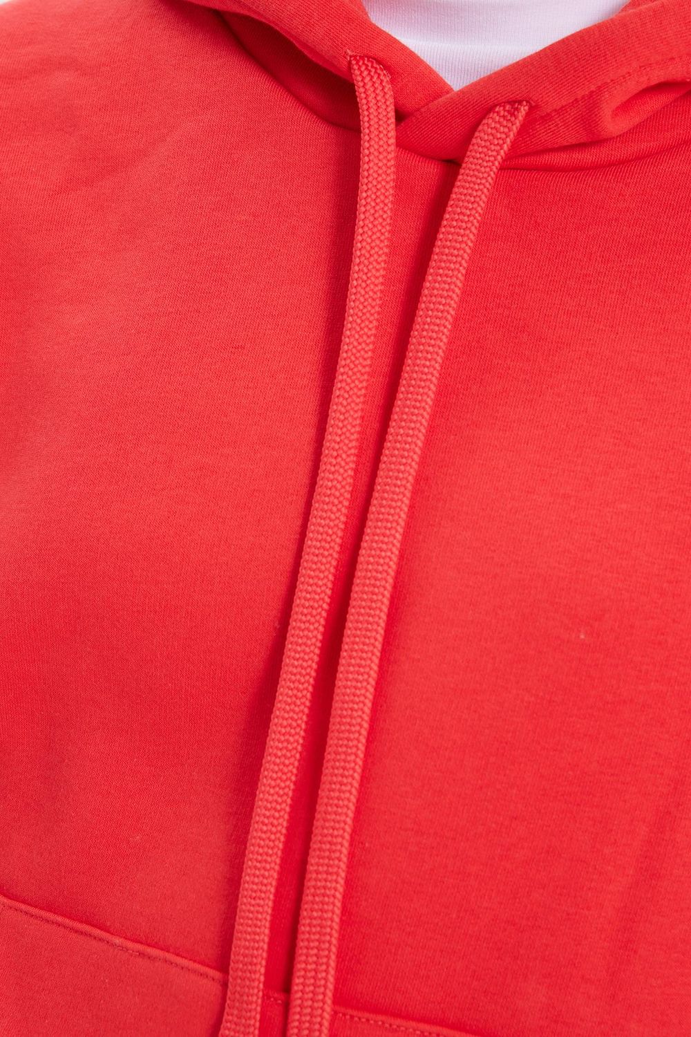 Kadın Oversize Geniş Kesim Pamuklu Yumuşak Dokulu İçi Polarlı Basic Nar Renk Kapüşonlu Sweatshirt