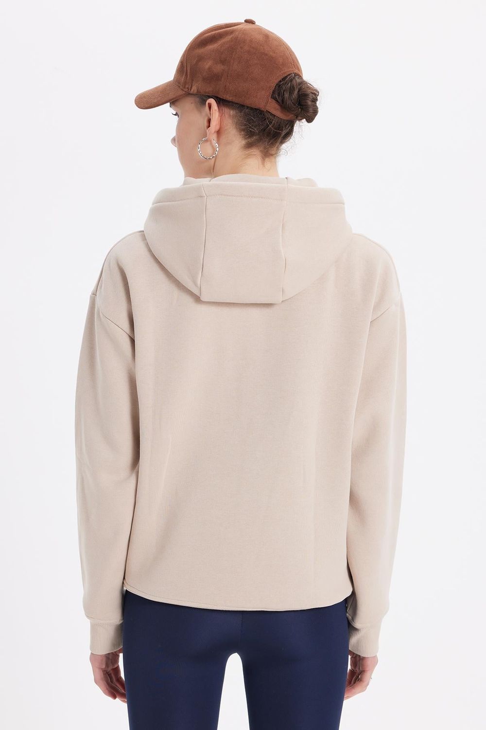 Oversize Pamuk Kapüşonlu Basic Unisex Sweatshirt