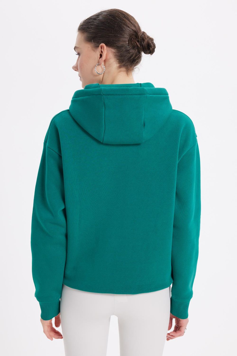 Oversize Pamuk Kapüşonlu Basic Unisex Sweatshirt