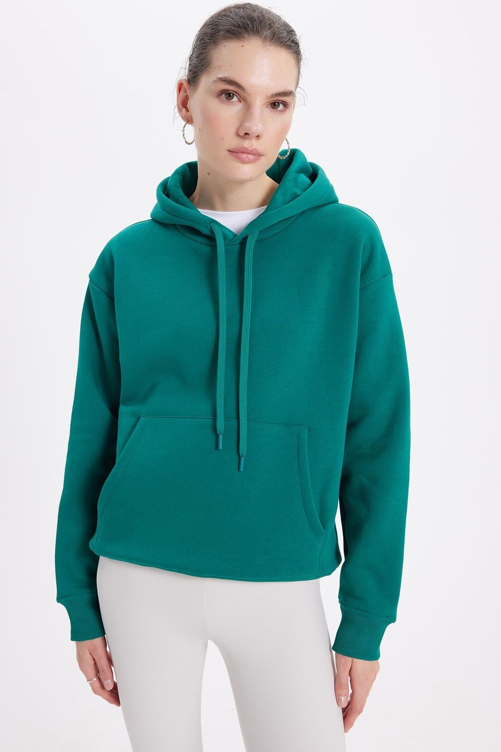 Oversize Pamuk Kapüşonlu Basic Unisex Sweatshirt