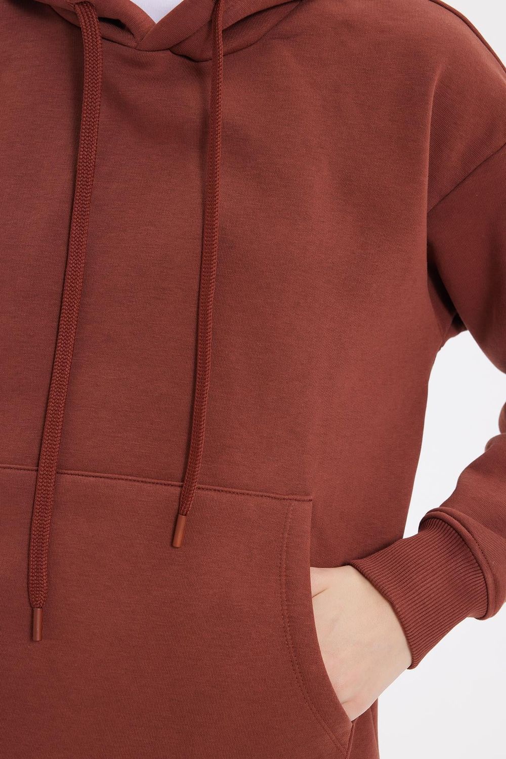 Oversize Pamuk Kapüşonlu Basic Unisex Sweatshirt