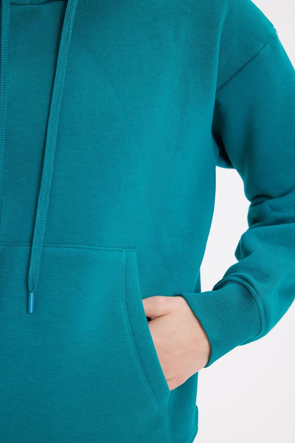 Oversize Pamuk Kapüşonlu Basic Unisex Sweatshirt