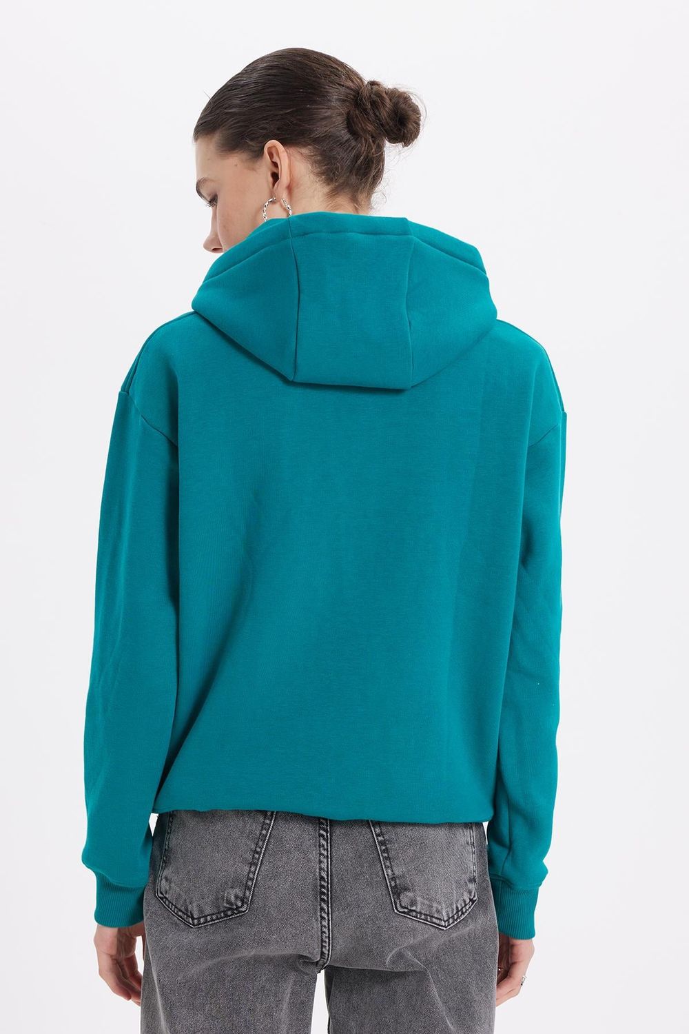 Oversize Pamuk Kapüşonlu Basic Unisex Sweatshirt