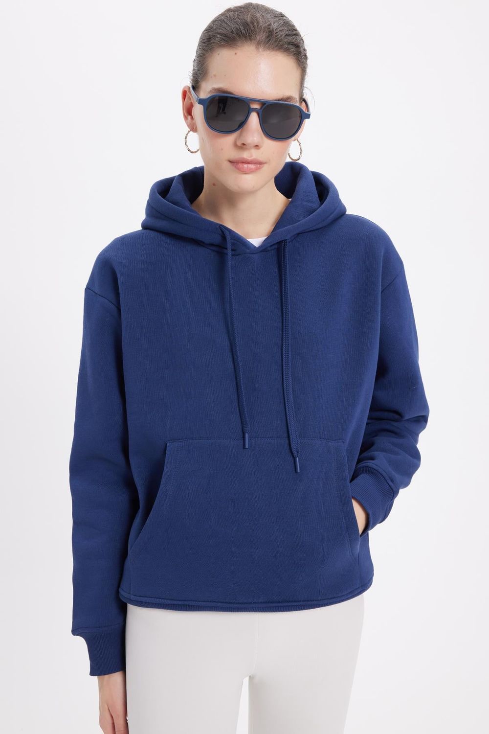 Oversize Pamuk Kapüşonlu Basic Unisex Sweatshirt