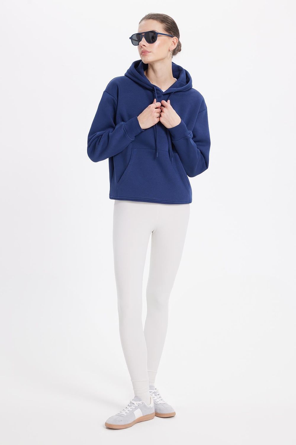Oversize Pamuk Kapüşonlu Basic Unisex Sweatshirt