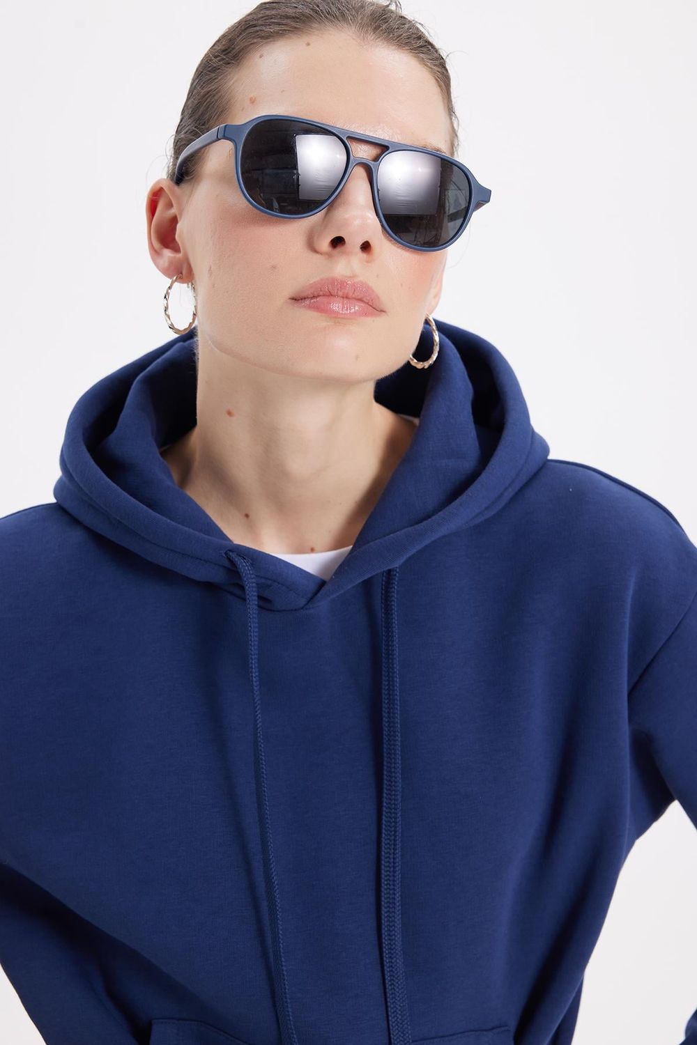 Oversize Pamuk Kapüşonlu Basic Unisex Sweatshirt