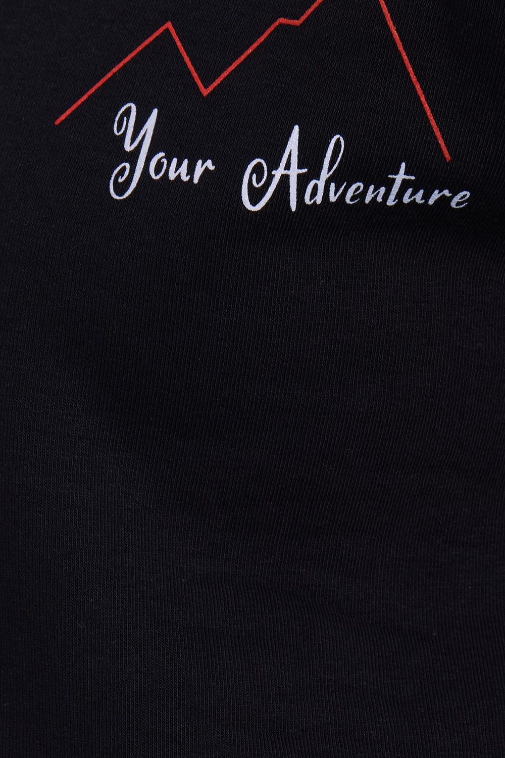 Kadın Oversize Geniş Kesim Pamuklu Yumuşak Dokulu İçi Polarlı Baskılı Siyah Kapüşonlu Sweatshirt