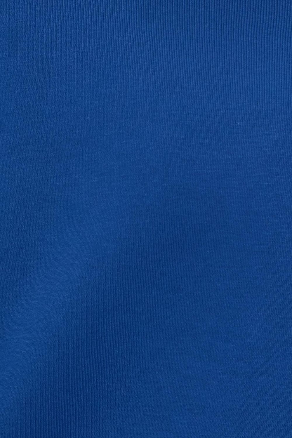 Kadın Oversize Geniş Kesim Pamuklu 3 iplik Bisiklet Yaka Mavi Sweatshirt