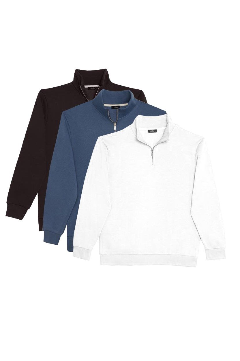 THREE PIECES SWEATSHIRT HALF ZIPPER PLAIN 23/24
