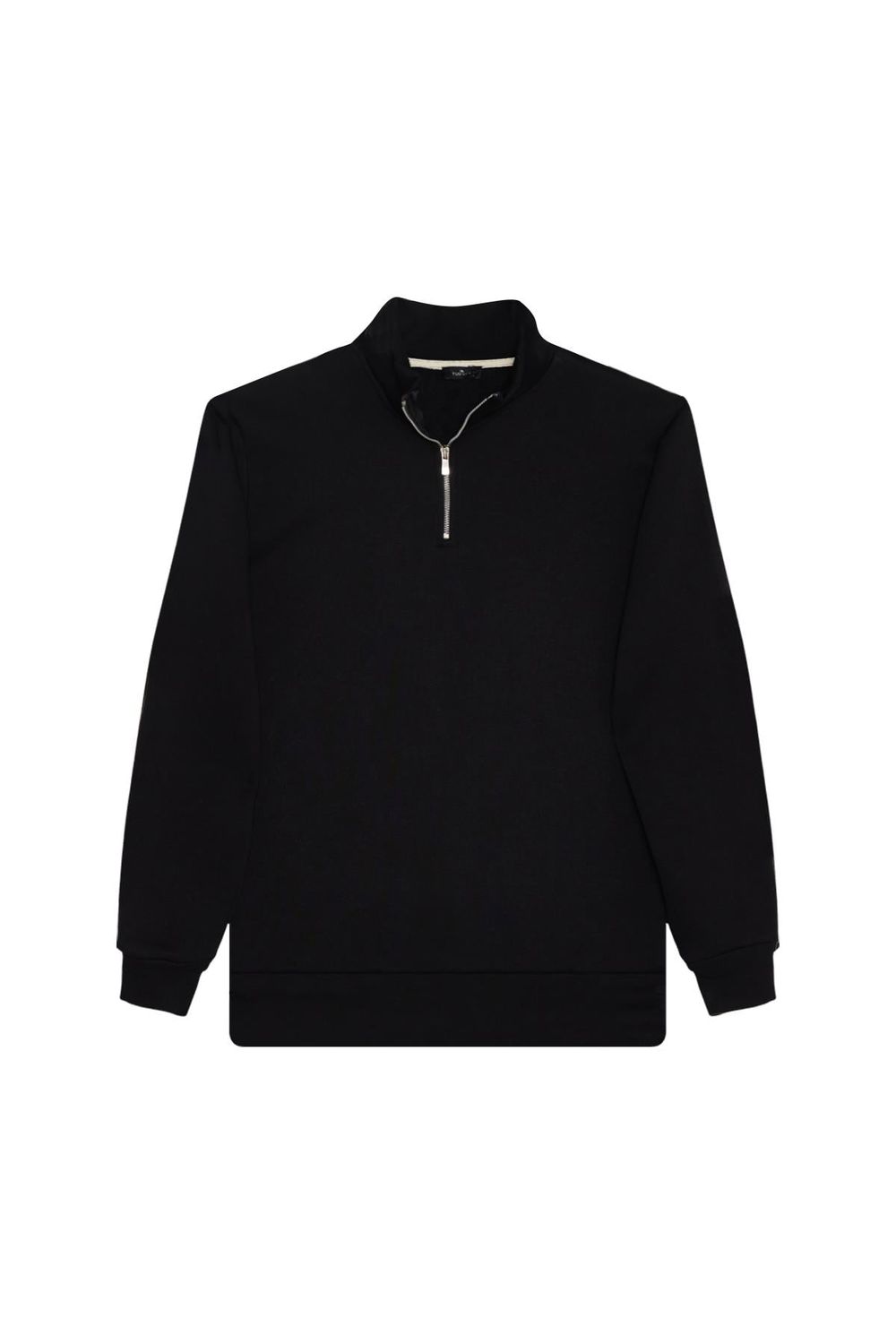 Unisex 3'lü Paket Siyah-Beyaz-Bordo Relax Fit Pamuklu Yarım Fermuarlı Dik Yaka Sweatshirt