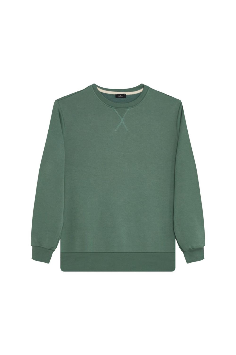 Unisex 3'lü Paket Beyaz-Yeşil-Mavi Relax Fit %100 Pamuk Bisiklet Yaka Sweatshirt