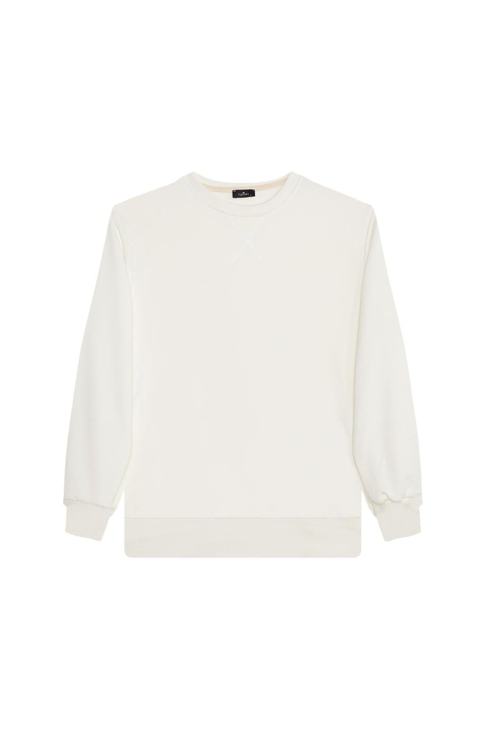 Unisex 3'lü Paket Beyaz-Yeşil-Mavi Relax Fit %100 Pamuk Bisiklet Yaka Sweatshirt