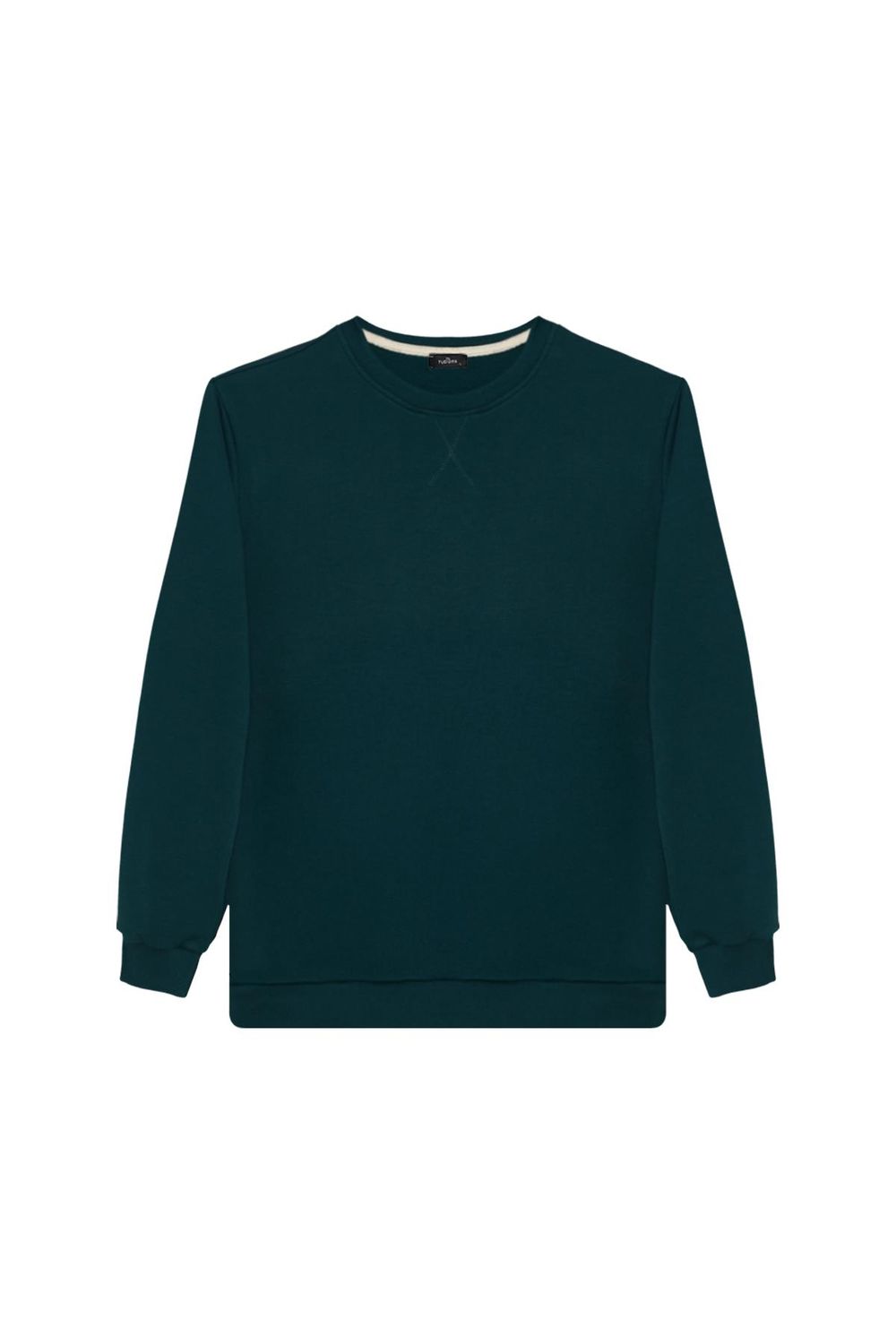 Unisex 3'lü Paket Siyah-Yeşil-Taş Relax Fit %100 Pamuk Bisiklet Yaka Sweatshirt