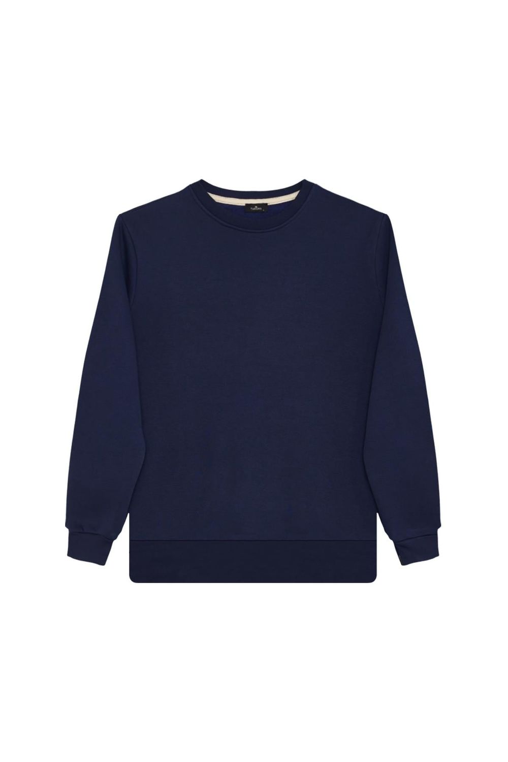 Unisex 3'lü Paket Siyah-Gri-Lacivert Relax Fit Pamuklu İçi Polarlı Bisiklet Yaka Sweatshirt