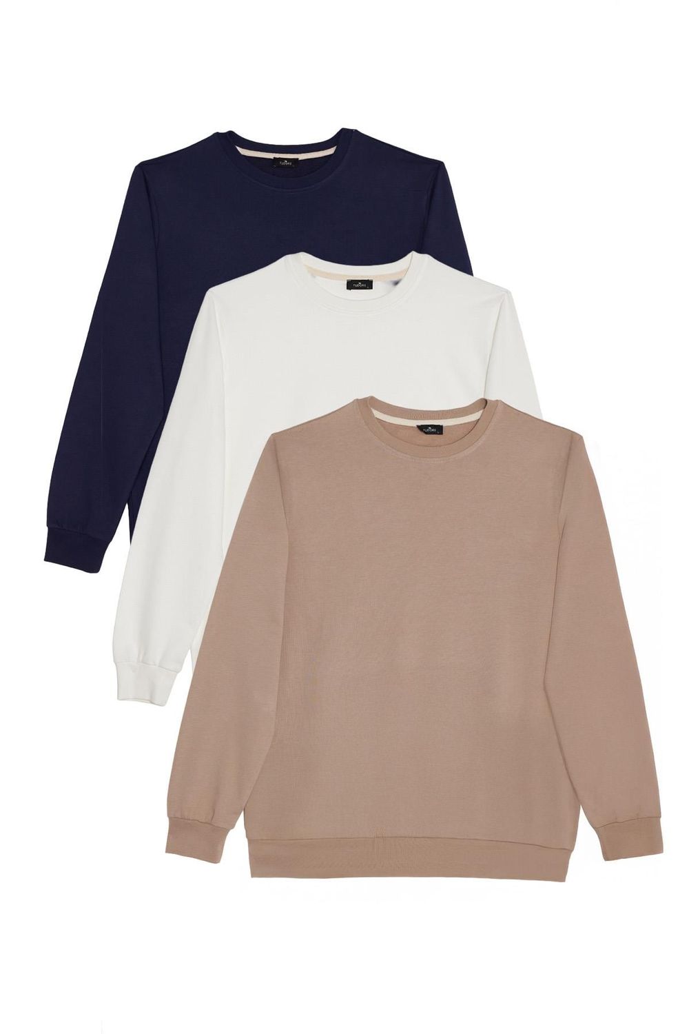 THREE PIECES RELAX FIT SWEATSHIRT CREW NECK TWO THREAD COMPACT ONL PLAIN