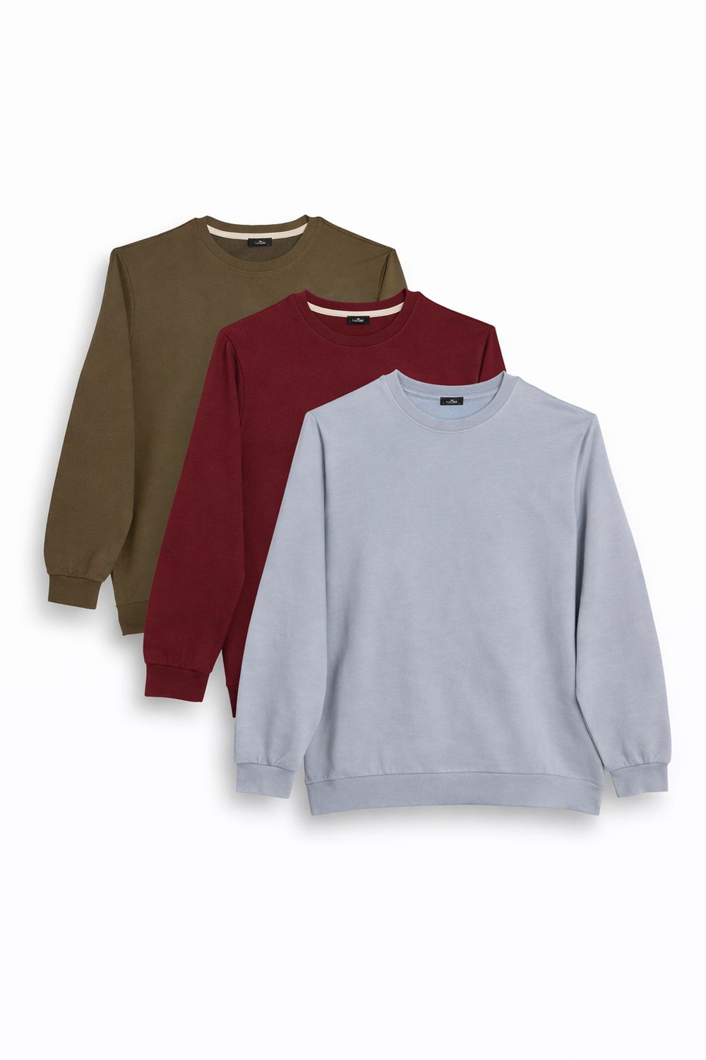 THREE PIECES RELAX FIT SWEATSHIRT CREW NECK TWO THREAD COMPACT ONL PLAIN