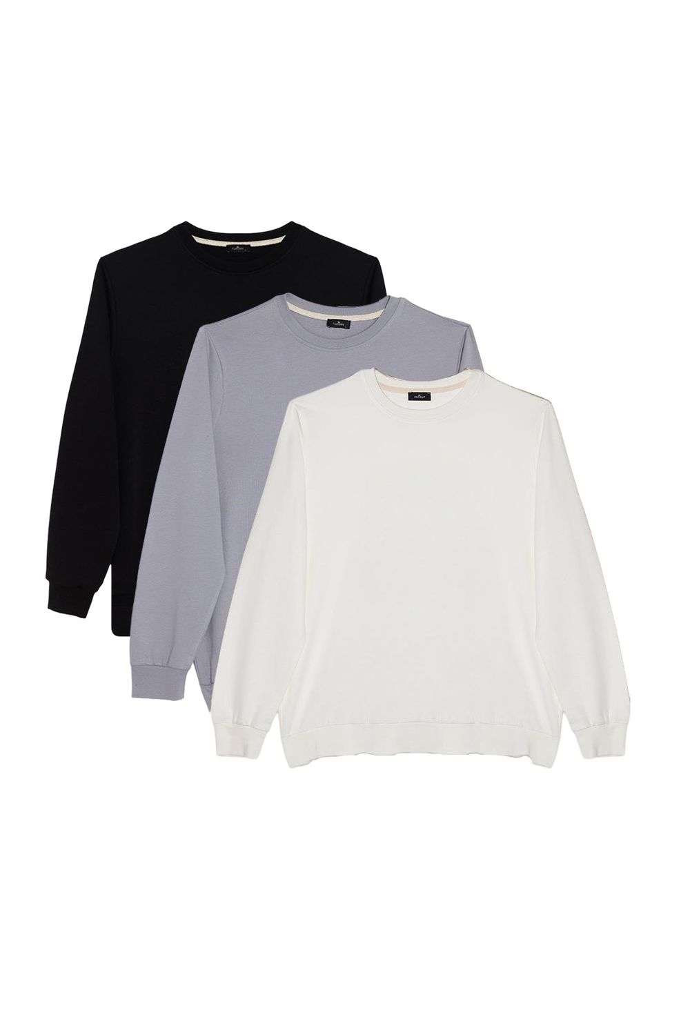 THREE PIECES RELAX FIT SWEATSHIRT CREW NECK TWO THREAD COMPACT ONL PLAIN