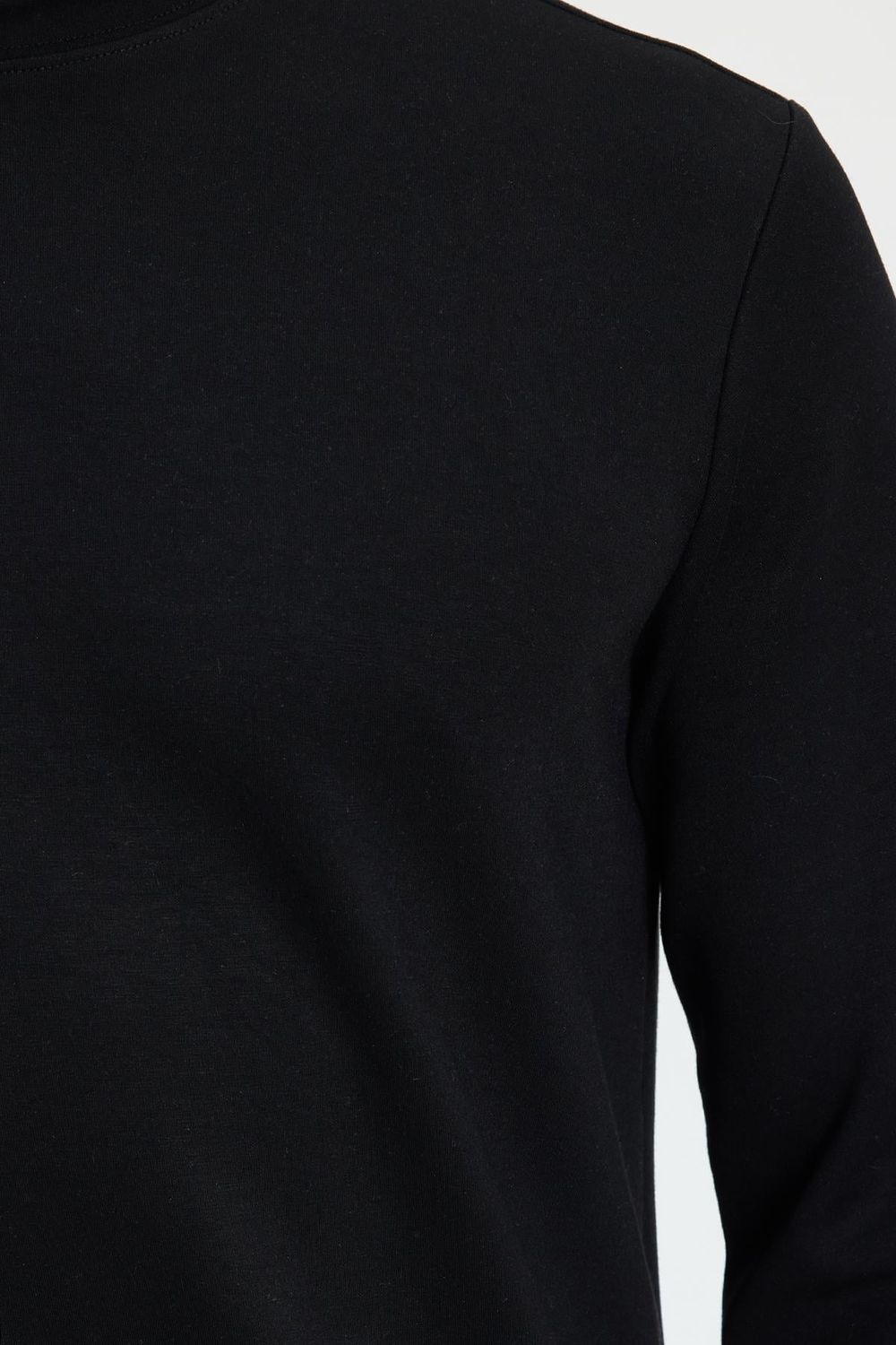 Erkek Relax Fit Rahat Kesim Uzun Kollu Bisiklet Yaka Siyah Sweatshirt