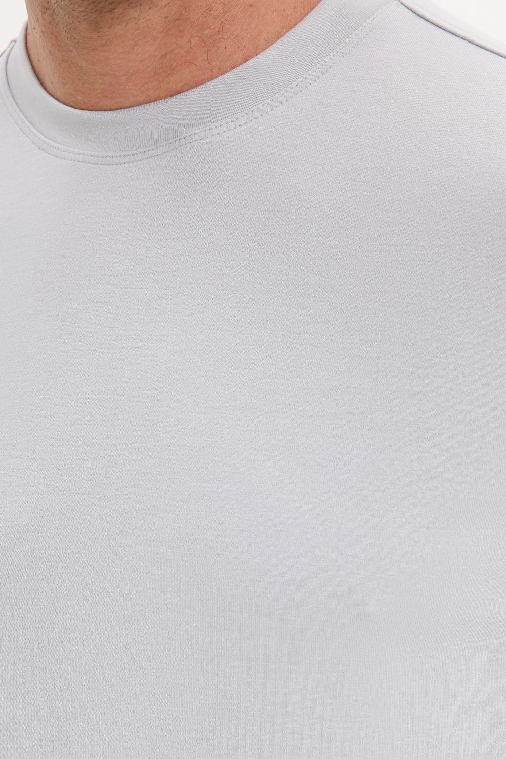 Erkek Standart Fit Normal Kesim Uzun Kollu Ekstra Soft Modal Kumaş Bisiklet Yaka Gri Sweatshirt