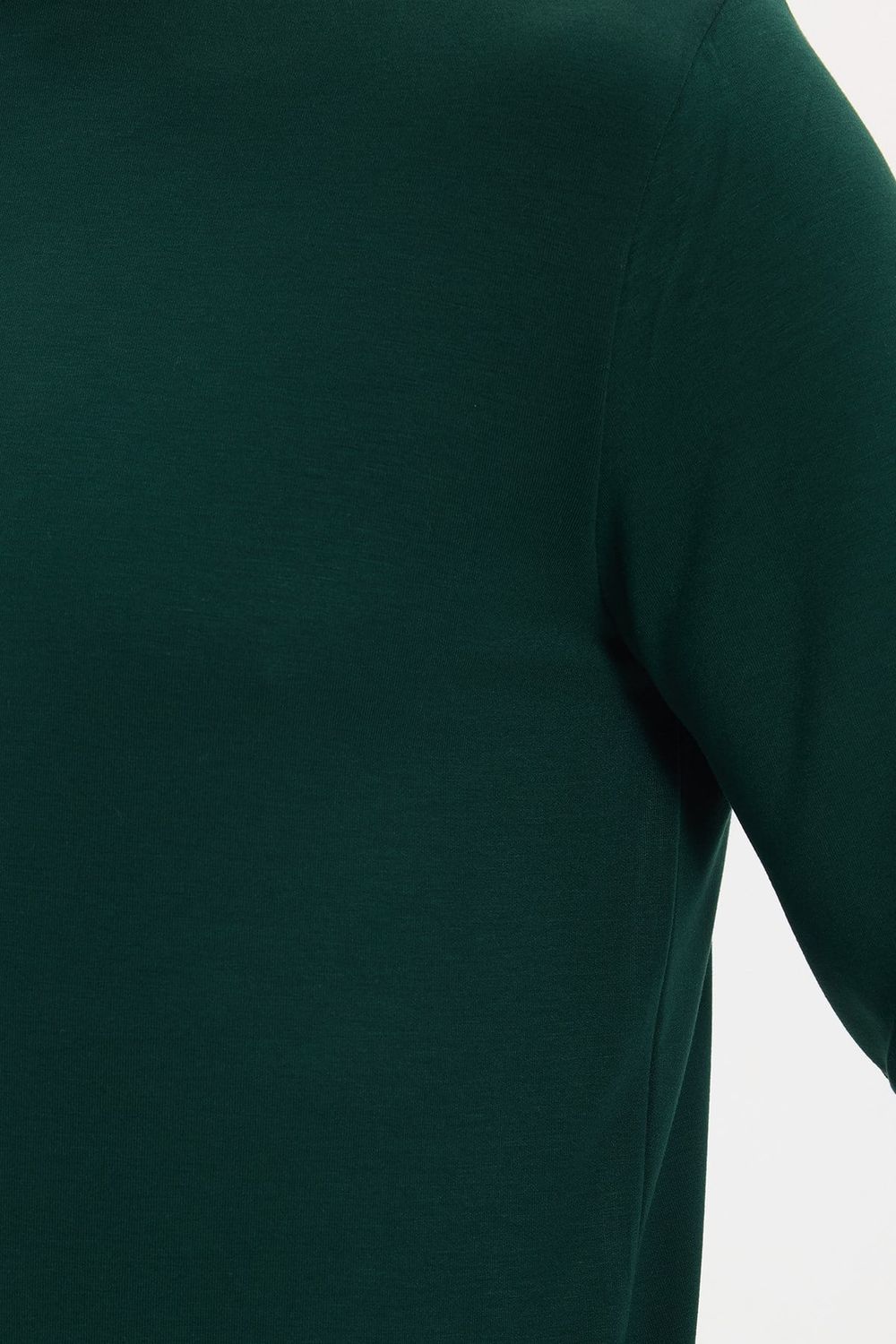 Erkek Standart Fit Normal Kesim Uzun Kollu Ekstra Soft Modal Kumaş Bisiklet Yaka Yeşil Sweatshirt