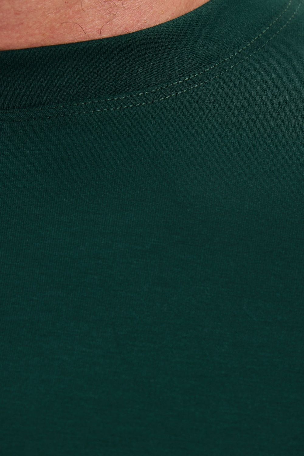 Erkek Standart Fit Normal Kesim Uzun Kollu Ekstra Soft Modal Kumaş Bisiklet Yaka Yeşil Sweatshirt
