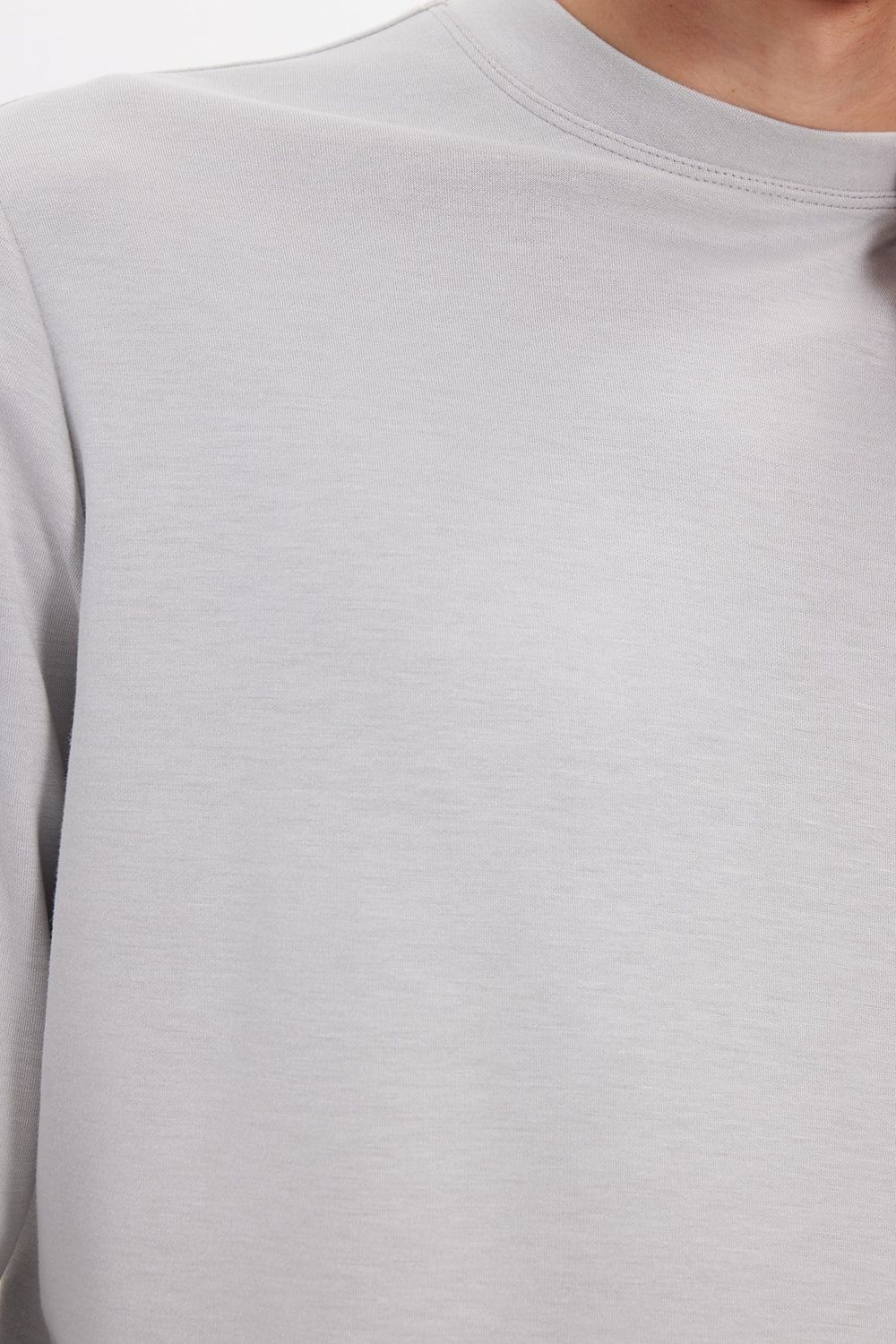 Erkek Standart Fit Normal Kesim Uzun Kollu Ekstra Soft Modal Kumaş Bisiklet Yaka Taş Sweatshirt