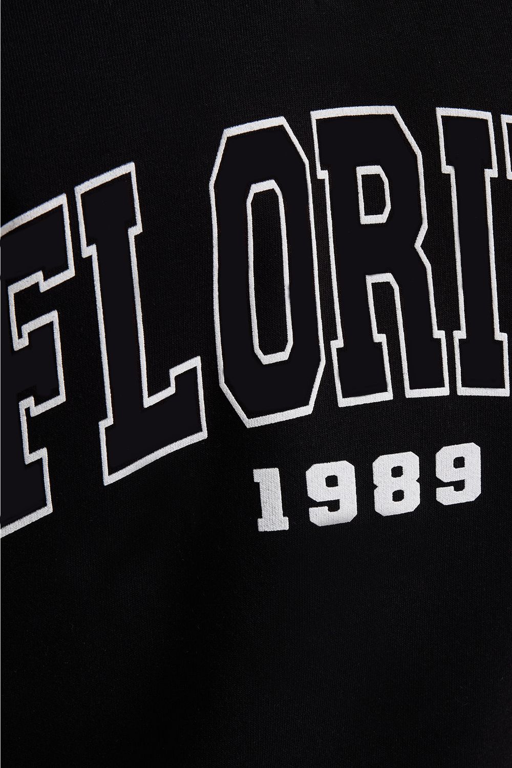 Erkek Relax Fit Rahat Kesim Pamuklu Yarım Fermuarlı Baskılı Siyah Sweatshirt