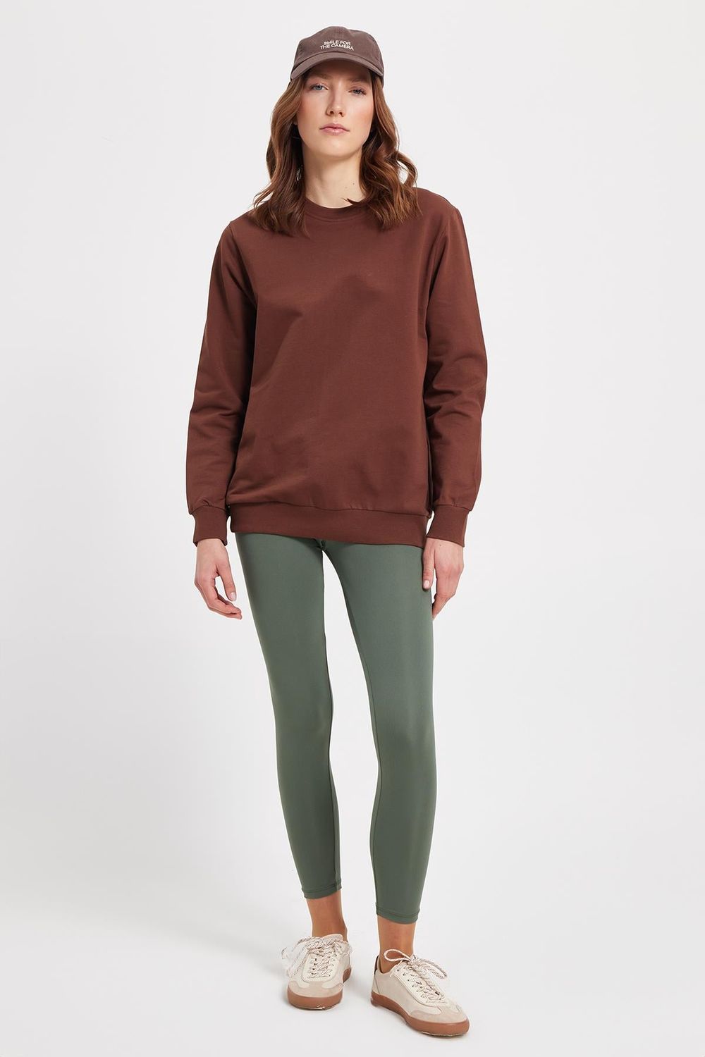 WOMAN RELAX FIT SWEATSHIRT CREW NECK TWO THREAD COMPACT ONL PLAIN