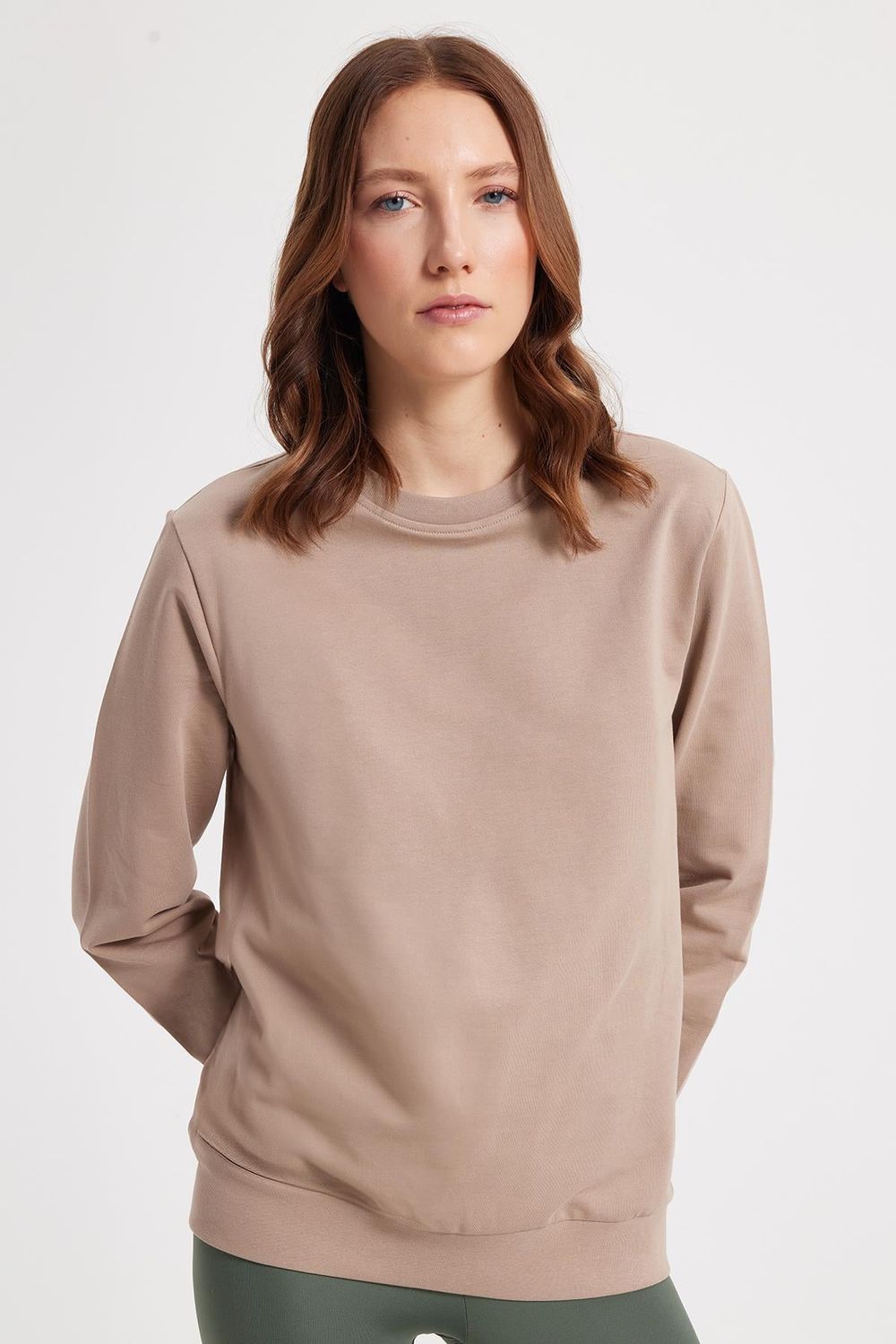 WOMAN RELAX FIT SWEATSHIRT CREW NECK TWO THREAD COMPACT ONL PLAIN